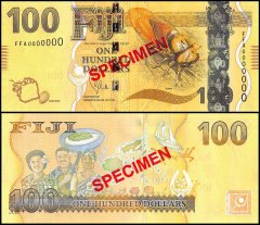 Fiji 100 Dollars Banknote, 2013 ND, P-119s, UNC, Specimen