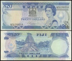 Fiji 20 Dollars Banknote, 1988 ND, P-88, Used