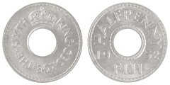Fiji 1/2 Penny Coin, 1952, KM #16, MS-Mint
