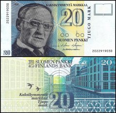 Finland 20 Markkaa Banknote, 1993, P-122, UNC