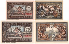 Freienwalde in Pommern 25-75 Pfennig 2 Pieces Notgeld Set, 1921, Mehl #385.6b, UNC