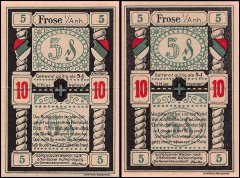 Frose in Anhalt 10 Pfennig Notgeld, 1921 ND, Mehl #398.1, UNC