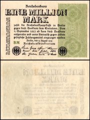 Germany 1 Million Mark Banknote, 1923, P-102d, Used