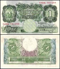 Great Britain 1 Pound Banknote, 1948-1960 ND, P-369a, UNC