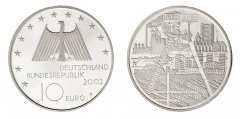 Germany Federal Republic 10 Euro Silver Coin, 2003, KM #224, Mint, Commemorative, Ruhr Industrial District