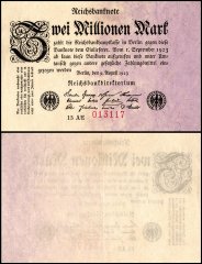 Germany 2 Millionen - Million Mark Banknote, 1923, P-103a.2, Used, Series AE