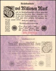Germany 2 Millionen - Million Mark Banknote, 1923, P-103a.3, UNC
