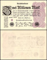 Germany 2 Millionen - Million Mark Banknote, 1923, P-104b, UNC