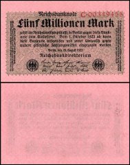 Germany 5 Millionen - Million Mark Banknote, 1923, P-105a.1, UNC