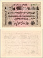 Germany 50 Millionen - Million Mark Banknote, 1923, P-109c, UNC