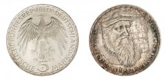 Germany Federal Republic 5 Deutsche Mark Coin, 1969, KM #126, VF-Very Fine, Commemorative, 375th Anniversary of Death of Gerhard Mercator