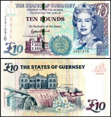 Guernsey 10 Pounds Banknote, 1995-2023 ND, P-57e, UNC