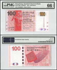 Hong Kong 100 Dollars, 2013, P-299c, Standard Chartered Bank, PMG 66