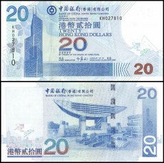 Hong Kong 20 Dollars Banknote, 2009, P-335f, Bank of China, UNC