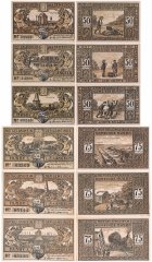 Husby 50-75 Pfennig 6 Pieces Notgeld Set, 1921 ND, Mehl # 637.1a, UNC