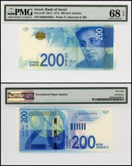 Israel 200 New Shekels Banknote, 2015, P-68a.1, PMG 68