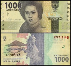 Indonesia 1,000 Rupiah Banknote, 2021, P-154e, UNC