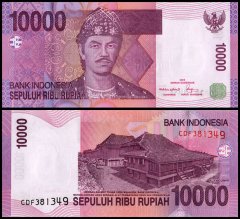 Indonesia 10,000 Rupiah Banknote, 2008, P-143d, UNC