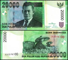 Indonesia 20,000 Rupiah Banknote, 2008, P-144e, UNC