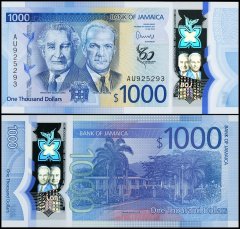 Jamaica 1,000 Dollars Banknote, 2022, P-99, UNC, Commemorative, Polymer