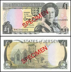 Jersey 1 Pound Banknote, 2000, P-26bs, UNC, Specimen, Prefix AA