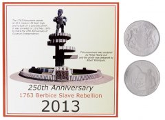 Guyana 2,000 Dollars Coin, 2013, KM #57, Mint, Commemorative, Coat of Arms, Man