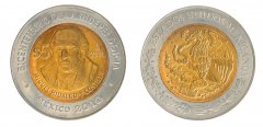 Mexico 5 Pesos Coin, 2010, KM #920, Mint, Commemorative, Miguel Hidalgo y Costilla, Coat of Arms
