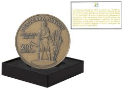 10,000 Guyana Dollars 2020 BU .999 Gold Plated Silver Coin In Box