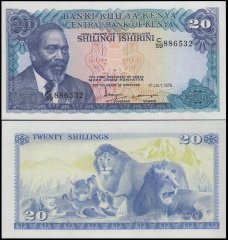 Kenya 20 Shillings Banknote, 1978, P-17, UNC