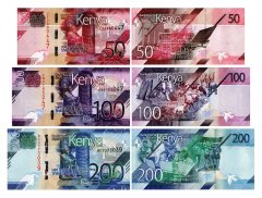 Kenya 50-200 Shillings 3 Pieces Banknote Set, 2019, P-52-54, UNC