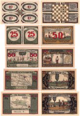 Koenigsaue 40-100 Pfennig 5 Pieces Notgeld Set, 1921, Mehl #721, UNC