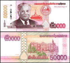 Laos 50,000 Kip Banknote, 2020, P-41D, UNC