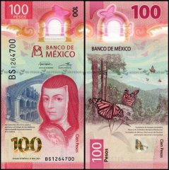 Mexico 100 Pesos Banknote, 2021, P-134d.5, UNC, Polymer