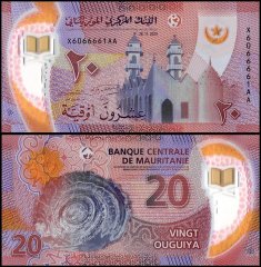 Mauritania 20 Ouguiya Banknote, 2020, P-A22, UNC, Polymer