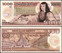 Mexico 1,000 Pesos Bankote, 1985, P-85a.7, UNC, Series XB