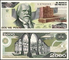 Mexico 2,000 Pesos Banknote, 1989, P-86c.2, UNC, Series EH