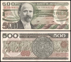 Mexico 500 Pesos Banknote, 1984, P-79b.20, XF-Extremely Fine, Series EK