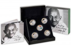 Niue 1 Dolar 1 oz. Silver, 5 Piece Coin Set, Gandhi 100 Years Return to India