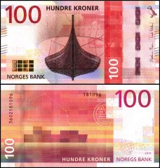 Norway 100 Kroner Banknote, 2016, P-54, UNC