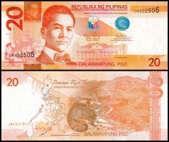Philippines 20 Piso Banknote, 2014, P-206a.4, UNC