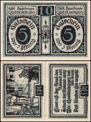 Quedlinburg 10 Pfennig Notgeld, 1921 ND, Mehl #1088.1, UNC