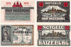 Ratzeburg 25 - 50 Pfennig 2 Pieces Notgeld Set, Mehl #1101, UNC