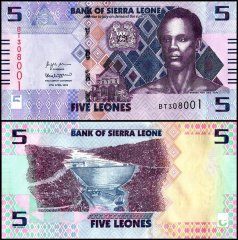Sierra Leone 5 Leones Banknote, 2022, P-36, UNC