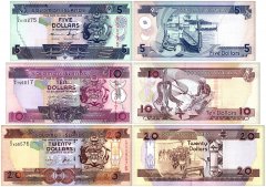 Solomon Islands 5-20 Dollars 3 Pieces Banknote Set, 2004-2018 ND, P-26-28, UNC