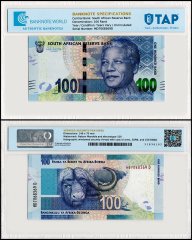 South Africa 100 Rand Banknote, 2013-2016 ND, P-141a, UNC, TAP Authenticated