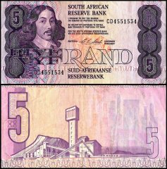 South Africa 5 Rand Banknote, 1978-1994 ND, P-119e, Used