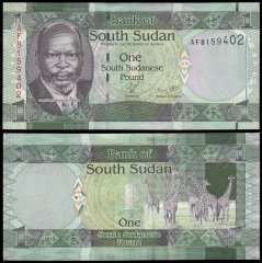 South Sudan 1 Pounds Banknote, 2011, P-5, UNC