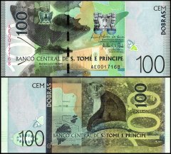 St. Thomas & Prince 100 Dobras Banknote, 2016, P-74, UNC