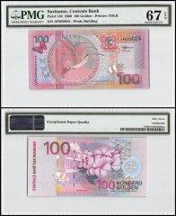 Suriname 100 Gulden, 2000, P-149, PMG 67