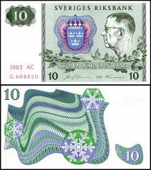Sweden 10 Kronor Banknote, 1983, P-52e.3, UNC